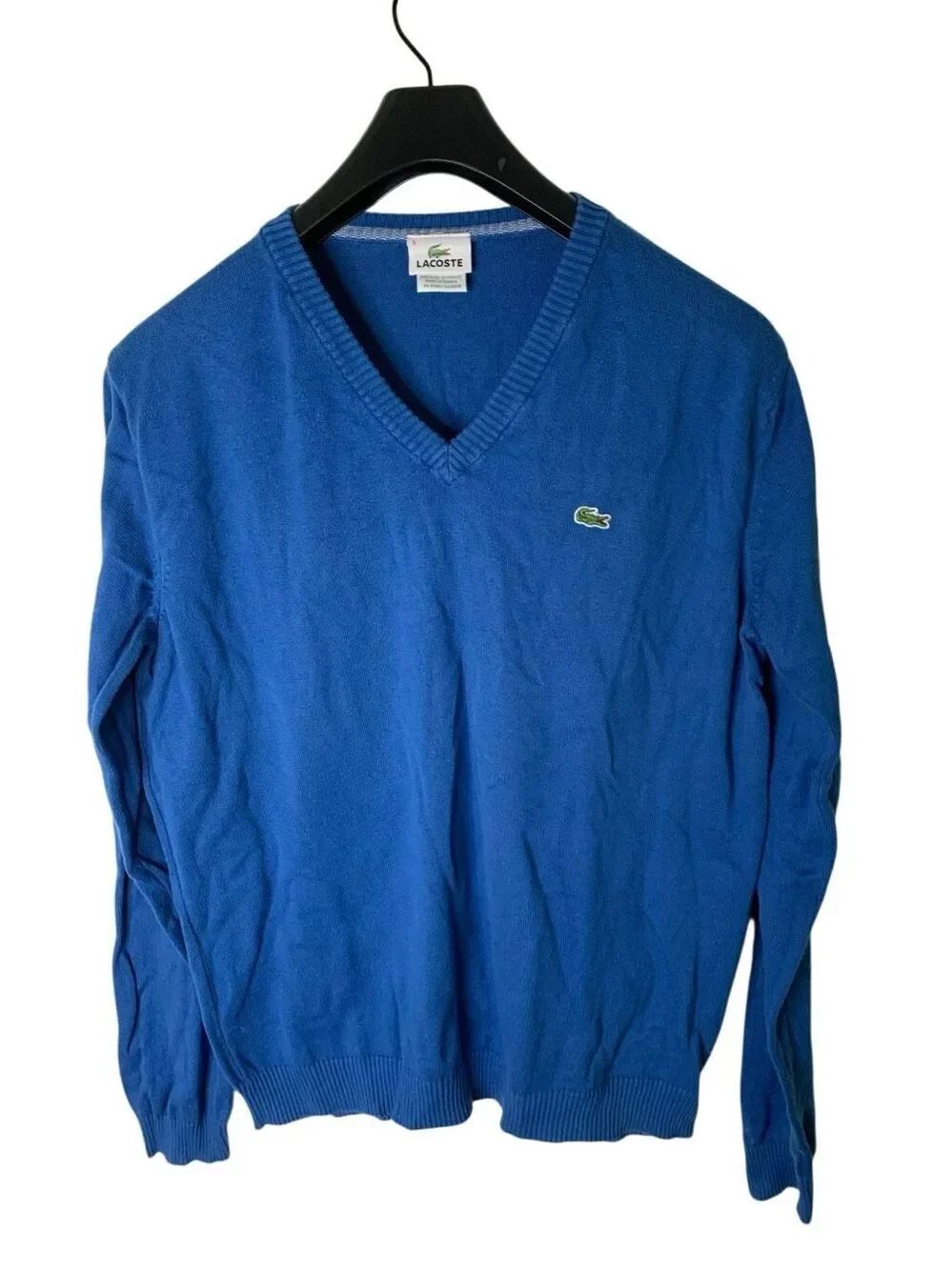 Lacoste sweater v neck blue men's size 5